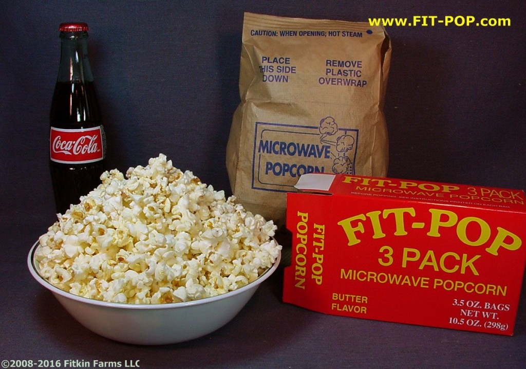 Bowl of FIT-POP Yellow Microwave Popcorn Bowl & a Coke